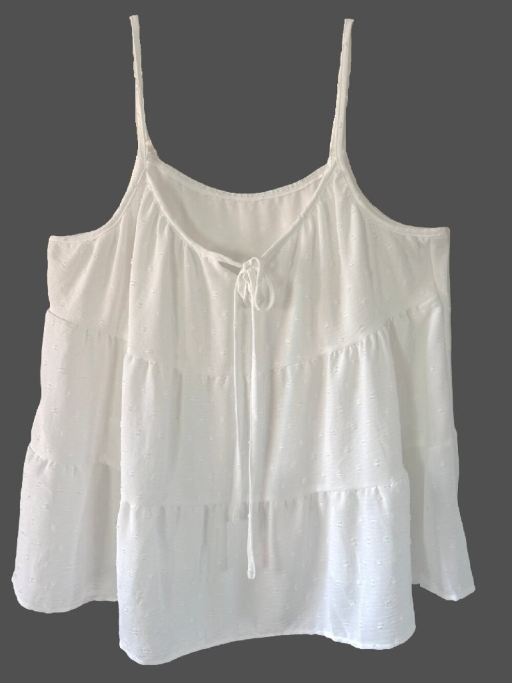 NWOT Shein XL WHITE Swiss Dot Cami Tank Sleeveless Top